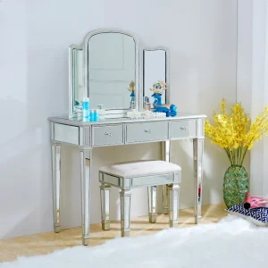Bàn trang điểm Tủ quần áo: Phòng ngủ: Đơn giản và hiện đại, phòng nhỏ, gỗ nguyên khối, studio chụp ảnh, gương công chúa, tủ quần áo mini kiểu Châu Âu - Hình 2