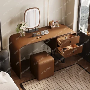 Bàn trang điểm Tủ quần áo phòng nhỏ đơn giản Bàn trang điểm hiện đại Tủ gương trang điểm tích hợp - Hình 2