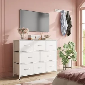 Bàn trang điểm Tủ vải cho phòng ngủ, Ngăn kéo đựng đồ, Tủ đựng đồ trong phòng ngủ Kệ tivi cho 32 40 TV 43 inch, Tủ quần áo rộng với 8 chiếc lớn - Hình 2