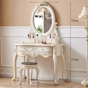 Bàn trang điểm Vàng Sang Trọng Bàn Trang Điểm Trang Điểm Châu Âu Charm Bàn Trang Điểm Đèn LED Phòng Ngủ Coiffeuse Đồ Nội Thất Thời Trang - Hình 4