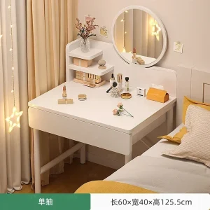 Bàn trang điểm Vanity Trắng Bàn Trang Điểm Gương Led Hiện Đại Tối Giản Bàn Trang Điểm Nhà Tổ Chức Góc Tavoli Da Trucco Nội Thất Gia Đình - Hình 2