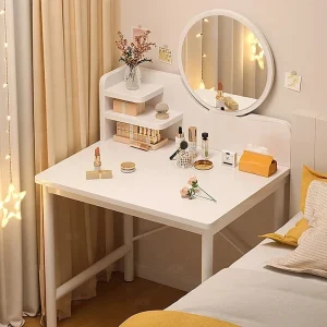 Bàn trang điểm Vanity Trắng Bàn Trang Điểm Gương Led Hiện Đại Tối Giản Bàn Trang Điểm Nhà Tổ Chức Góc Tavoli Da Trucco Nội Thất Gia Đình