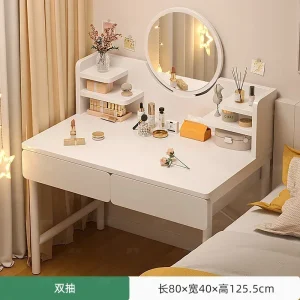 Bàn trang điểm Vanity Trắng Bàn Trang Điểm Gương Led Hiện Đại Tối Giản Bàn Trang Điểm Nhà Tổ Chức Góc Tavoli Da Trucco Nội Thất Gia Đình - Hình 4