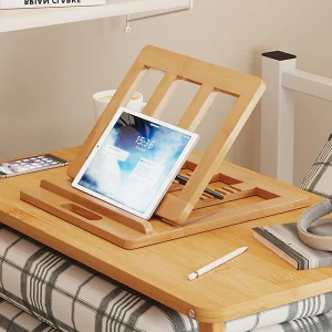 Bàn tre di động Giường, Giá đỡ máy tính xách tay tiện dụng, Giá đỡ máy tính có thể điều chỉnh chiều cao, Giá đỡ máy tính xách tay bằng gỗ cho Bàn làm việc