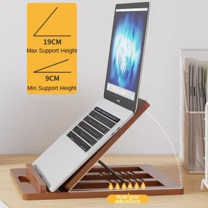 Bàn tre di động Giường, Giá đỡ máy tính xách tay tiện dụng, Giá đỡ máy tính có thể điều chỉnh chiều cao, Giá đỡ máy tính xách tay bằng gỗ cho Bàn làm việc - Hình 4