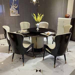 Bàn tròn đá cẩm thạch cao cấp sang trọng