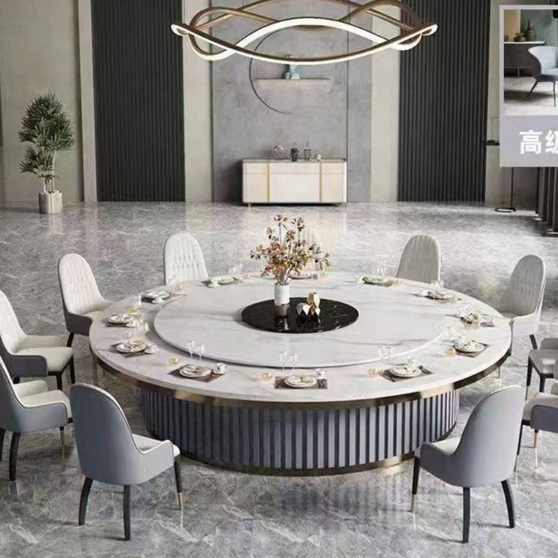 Bàn tròn điện mặt đá bàn ăn 15 người 20 người ánh sáng khách sạn sang trọng hộp câu lạc bộ tích hợp bàn lẩu bàn tròn lớn hiện đại - Hình 3 Bàn tròn điện mặt đá bàn ăn 15 người 20 người ánh sáng khách sạn sang trọng hộp câu lạc bộ tích hợp bàn lẩu bàn tròn lớn hiện đại - Hình 3