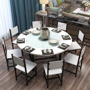Bàn tròn kết hợp ghế ăn gia đình bàn xoay 10 người nhà hàng ăn nhẹ nhà hàng khách sạn bàn tròn lớn bàn tròn bàn khách sạn