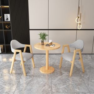 Bàn tròn nhỏ Bàn đàm phán Bàn họp tiếp khách Bàn ăn log kiểu quán trà sữa ban công giải trí quán cà phê Bàn ghế - Hình 3