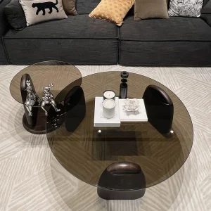 Bảng Điều Khiển Độc Đáo Bàn Cà Phê Sang Trọng Lối Vào Bàn Cà Phê Sofa Tròn Bên Tối Giản Stolik Pomocniczy Nội Thất Phòng Khách GM - Hình 2