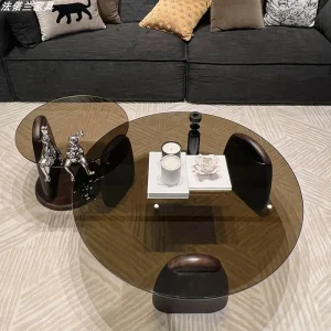 Bảng Điều Khiển Độc Đáo Bàn Cà Phê Sang Trọng Lối Vào Bàn Cà Phê Sofa Tròn Bên Tối Giản Stolik Pomocniczy Nội Thất Phòng Khách GM - Hình 4