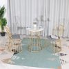 Bát Giác Bàn Ăn Bắc Âu Đơn Giản Hiện Đại Vuông Tròn Bàn Ghế Vàng Sắt Cà Phê Cà Phê Bàn