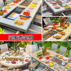 Bếp Nướng Điện Cho Gia Đình Lẩu Bắc Âu Sân Giải Trí Sân Biệt Thự Ngoài Trời Lớn Nướng Ngoại Ô Bàn Ghế - Hình 2