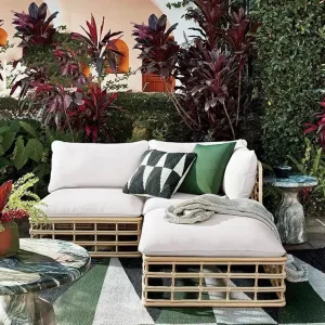 Biệt thự ngoài trời khách sạn nhà nghỉ mây bộ ghế sofa sân thượng sân vườn - Hình 2