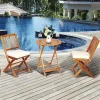 Bộ bàn ăn VHPVHP, Bộ bis, Ghế hội thoại, Đệm, 3 CÁI, Sân hiên, Gấp, Gỗ (đệm kem)