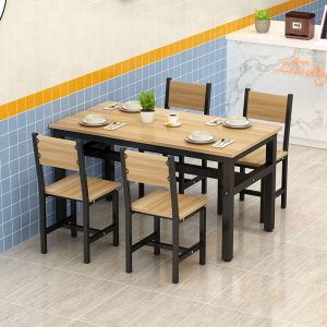Bộ bàn ghế ăn Bàn ghế ăn nhà hàng thức ăn nhanh nhà hàng mì nhà hàng ăn nhẹ Bàn ăn kinh tế hình chữ nhật thương mại - Hình 2