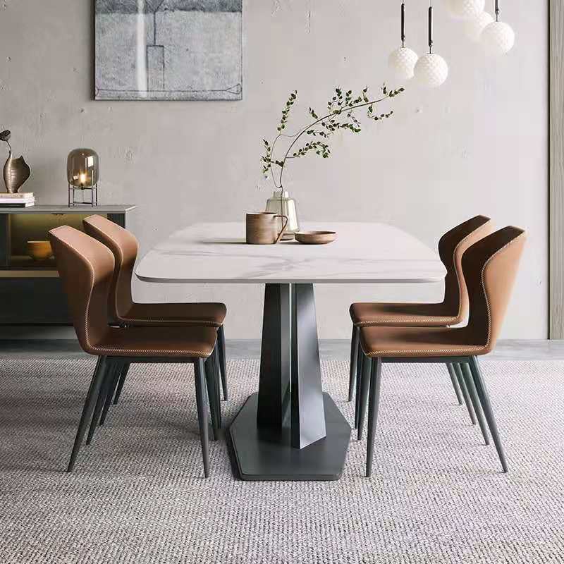 Bộ bàn ghế ăn bằng đá phiến sang trọng nhẹ kết hợp bàn ăn gia đình chữ nhật bàn ghế ăn bằng đá cẩm thạch kiểu Bắc Âu đơn giản Bộ bàn ghế ăn bằng đá phiến sang trọng nhẹ kết hợp bàn ăn gia đình chữ nhật bàn ghế ăn bằng đá cẩm thạch kiểu Bắc Âu đơn giản