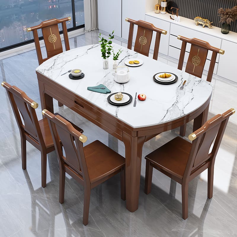 Bộ bàn ghế ăn bằng đá phong cách Trung Quốc mới và ghế hộ gia đình hình tròn có thể thu vào sử dụng kép với bếp từ Bàn ăn gấp bằng gỗ nguyên khối cho căn hộ nhỏ Bộ bàn ghế ăn bằng đá phong cách Trung Quốc mới và ghế hộ gia đình hình tròn có thể thu vào sử dụng kép với bếp từ Bàn ăn gấp bằng gỗ nguyên khối cho căn hộ nhỏ