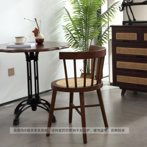 Bộ bàn ghế ăn bằng mây gỗ kiểu Nhật Bản tại nhà giản dị Ghế công chúa Windsor phong cách nhà hàng quán trà sữa ghế thương mại - Hình 2