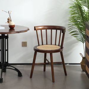 Bộ bàn ghế ăn bằng mây gỗ kiểu Nhật Bản tại nhà giản dị Ghế công chúa Windsor phong cách nhà hàng quán trà sữa ghế thương mại