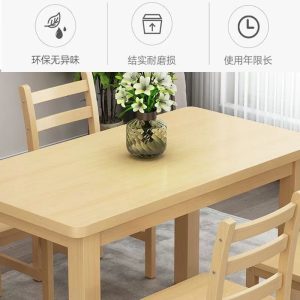 Bộ bàn ghế ăn giả gỗ Bàn ăn phòng nhỏ Bàn ăn gia đình hình chữ nhật nhà hàng cà phê hiện đại đơn giản - Hình 4