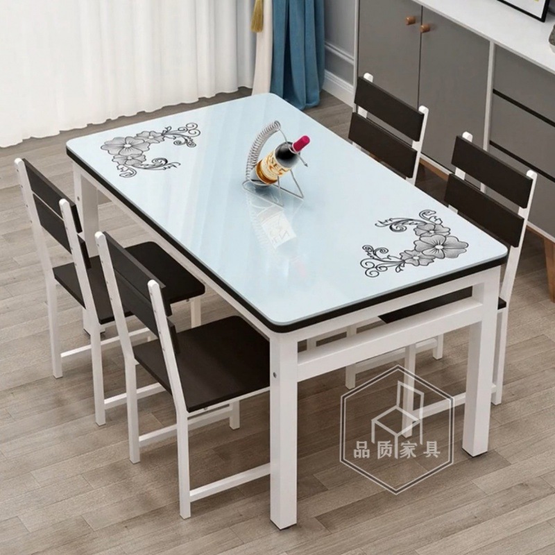 Bộ bàn ghế ăn kết hợp nhà tối giản hiện đại gia đình bàn ăn 4 người 6 người bàn ăn hình chữ nhật bàn ăn mặt kính - Hình 2 Bộ bàn ghế ăn kết hợp nhà tối giản hiện đại gia đình bàn ăn 4 người 6 người bàn ăn hình chữ nhật bàn ăn mặt kính - Hình 2