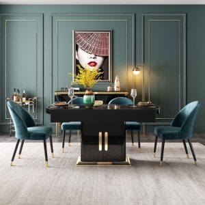 Bộ bàn ghế ăn mới phòng khách bàn ăn tròn đa năng có thể thu vào có bếp từ bàn mới - Hình 2