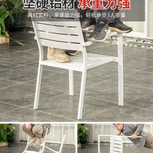 Bộ bàn ghế giải trí bằng thép carbon ngoài trời - Bàn ghế sân vườn biệt thự ngoài trời ban công, sân trong, bộ bàn ghế thép carbon có kính - Hình 5