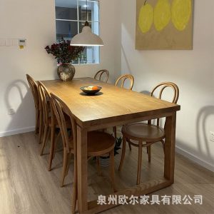 Bộ Bàn Ghế Kết Hợp Nhà chữ nhật Bàn Ăn Gỗ Tần Bì Mobien Bảng Lớn Bàn Ăn - Hình 3