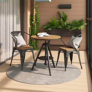 Bộ bàn ghế ngoài trời sân ban công ngoài trời sân vườn giải trí ngoài trời cafe trà sữa ngoài trời Bộ bàn ghế xích đu 3 món - Hình 2