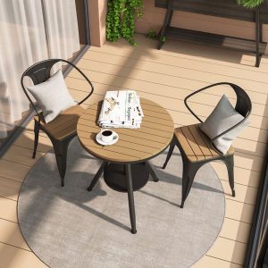 Bộ bàn ghế ngoài trời sân ban công ngoài trời sân vườn giải trí ngoài trời cafe trà sữa ngoài trời Bộ bàn ghế xích đu 3 món - Hình 3