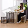 Bộ bàn ghế nhỏ 2 chỗ ngồi bằng nhựa PE chống nước sân vườn Trà trang trí Bàn cà phê Tiết kiệm không gian