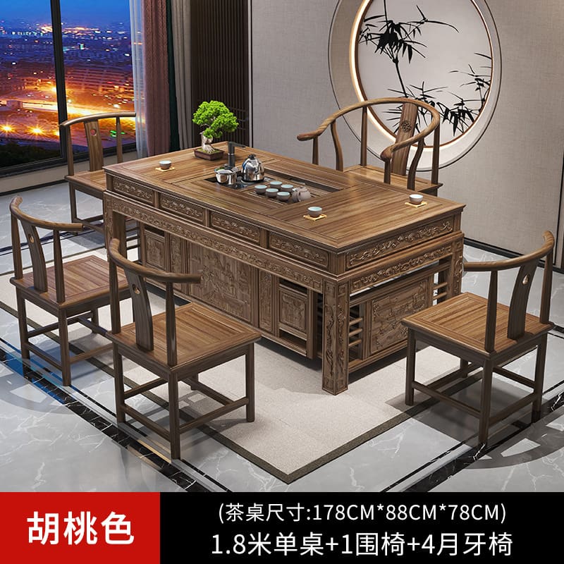 Bộ bàn ghế trà gỗ nguyên khối văn phòng tiếp khách đàm phán pha trà Bộ Bàn trà nhà phòng khách Trung Quốc tích hợp nước sôi pha trà - Hình 3 Bộ bàn ghế trà gỗ nguyên khối văn phòng tiếp khách đàm phán pha trà Bộ Bàn trà nhà phòng khách Trung Quốc tích hợp nước sôi pha trà - Hình 3