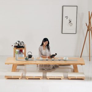 Bộ bàn ghế trà tatami kiểu Nhật – Thiết kế gỗ cứng, bàn trà ngồi truyền thống, phong cách tối giản - Hình 3