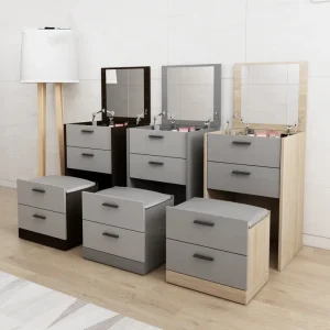 Bộ Bàn Trang Điểm Mini Hiện Đại Có Gương Ngăn Kéo Bàn Trang Điểm Đa Năng Nội Thất Gia Đình Nhân Tạo Ban Quà Tặng Bất Ngờ - Hình 2