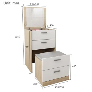 Bộ Bàn Trang Điểm Mini Hiện Đại Có Gương Ngăn Kéo Bàn Trang Điểm Đa Năng Nội Thất Gia Đình Nhân Tạo Ban Quà Tặng Bất Ngờ - Hình 3