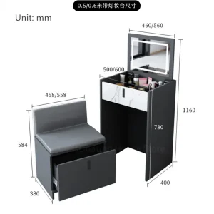 Bộ Bàn Trang Điểm Mini Hiện Đại Có Gương Ngăn Kéo Bàn Trang Điểm Đa Năng Nội Thất Gia Đình Nhân Tạo Ban Quà Tặng Bất Ngờ - Hình 4