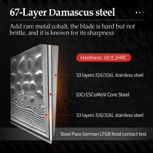 Bộ dao bếp XINZUO cao cấp – Lưỡi thép Damascus sắc bén, tay cầm Pakkawood sang trọng - Hình 2