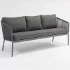 Bộ ghế sofa dây 3 chỗ ngồi Sân vườn ngoài trời Tiện nghi giải trí hoàn chỉnh Văn phòng hoàn chỉnh bằng kim loại băng ghế dài ghế dài