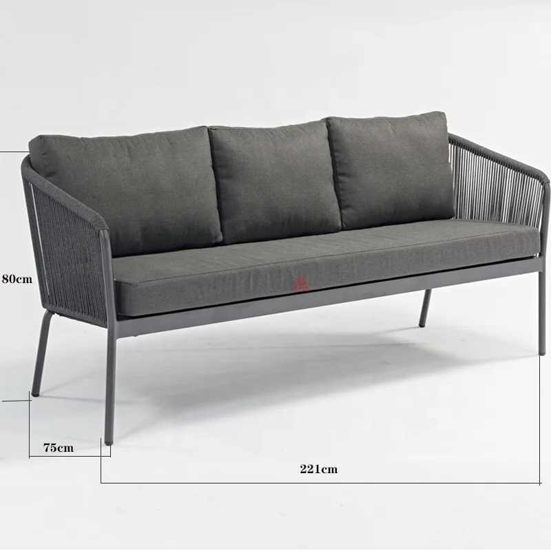 Bộ ghế sofa dây 3 chỗ ngồi Sân vườn ngoài trời Tiện nghi giải trí hoàn chỉnh Văn phòng hoàn chỉnh bằng kim loại băng ghế dài ghế dài - Hình 2 Bộ ghế sofa dây 3 chỗ ngồi Sân vườn ngoài trời Tiện nghi giải trí hoàn chỉnh Văn phòng hoàn chỉnh bằng kim loại băng ghế dài ghế dài - Hình 2