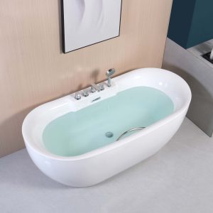 Bồn tắm Acrylic Bắc Mỹ Bắc Âu khách sạn độc lập giường ngủ và biệt thự dự án biệt thự hình bầu dục dành cho người lớn Bồn tắm không gian lớn - Hình 2
