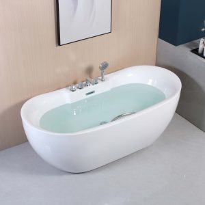 Bồn tắm Acrylic Bắc Mỹ Bắc Âu khách sạn độc lập giường ngủ và biệt thự dự án biệt thự hình bầu dục dành cho người lớn Bồn tắm không gian lớn