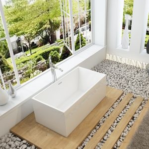 Bồn tắm acrylic dành cho người lớn dành cho người lớn tự do hình vuông liền mạch Bồn tắm cạnh mỏng lựa chọn dự án khách sạn - Hình 2