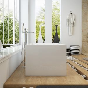 Bồn tắm acrylic dành cho người lớn dành cho người lớn tự do hình vuông liền mạch Bồn tắm cạnh mỏng lựa chọn dự án khách sạn - Hình 4