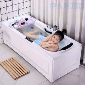 Bồn tắm acrylic độc lập gia đình nhỏ dành cho người lớn Bồn tắm nhỏ lướt sóng massage nhiệt độ không đổi Bồn tắm sưởi ấm - Hình 2