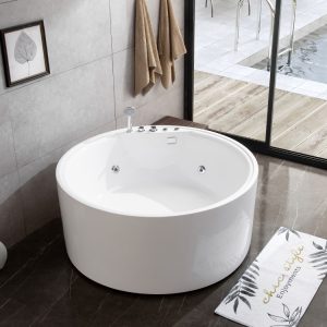 Bồn tắm Aoluojia Bồn tắm tròn căn hộ nhỏ acrylic đôi nhà độc lập internet khách sạn nổi tiếng Bồn tắm massage người lớn - Hình 2