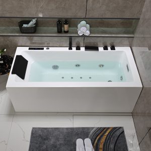 Bồn tắm Bán trực tiếp tại nhà máy bể sục lướt sóng bong bóng đôi gia đình acrylic tích hợp liền mạch 1,3-1,8m - Hình 2