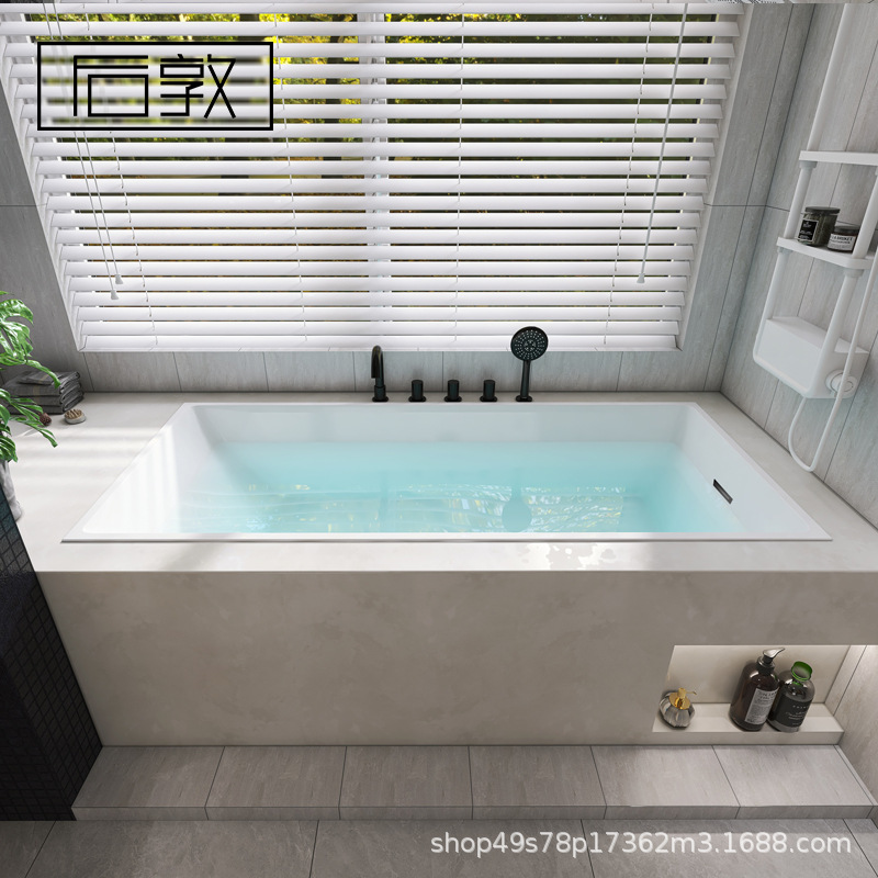 Bồn tắm Căn hộ nhỏ nhúng cạnh mỏng thiết kế khách sạn homestay kỹ thuật Bồn tắm cách nhiệt lưới vuông Bồn tắm màu đỏ 1-1,7 mét - Hình 3 Bồn tắm Căn hộ nhỏ nhúng cạnh mỏng thiết kế khách sạn homestay kỹ thuật Bồn tắm cách nhiệt lưới vuông Bồn tắm màu đỏ 1-1,7 mét - Hình 3