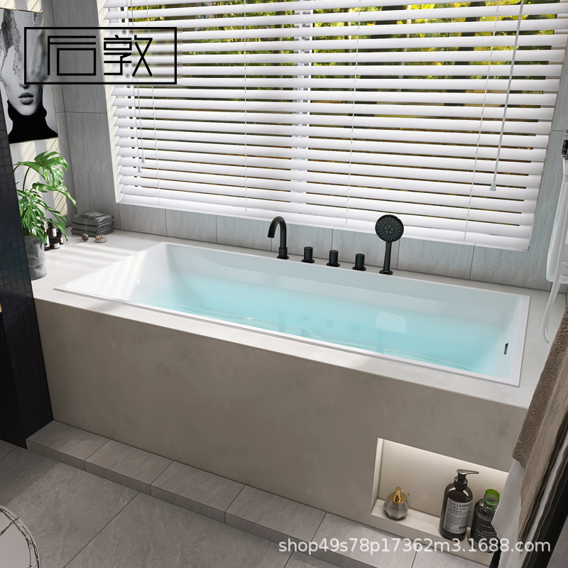 Bồn tắm Căn hộ nhỏ nhúng cạnh mỏng thiết kế khách sạn homestay kỹ thuật Bồn tắm cách nhiệt lưới vuông Bồn tắm màu đỏ 1-1,7 mét Bồn tắm Căn hộ nhỏ nhúng cạnh mỏng thiết kế khách sạn homestay kỹ thuật Bồn tắm cách nhiệt lưới vuông Bồn tắm màu đỏ 1-1,7 mét