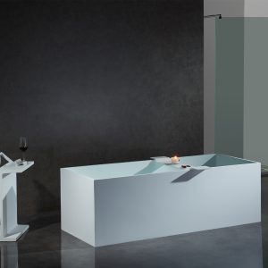 Bồn tắm Độc lập một Bồn tắm đá trắng đẹp Bồn tắm đá nhân tạo khách sạn Bồn tắm acrylic cao cấp - Hình 3
